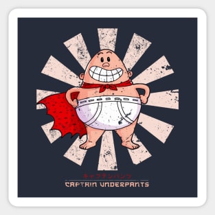 Captain Underpants Retro Japanese Sticker